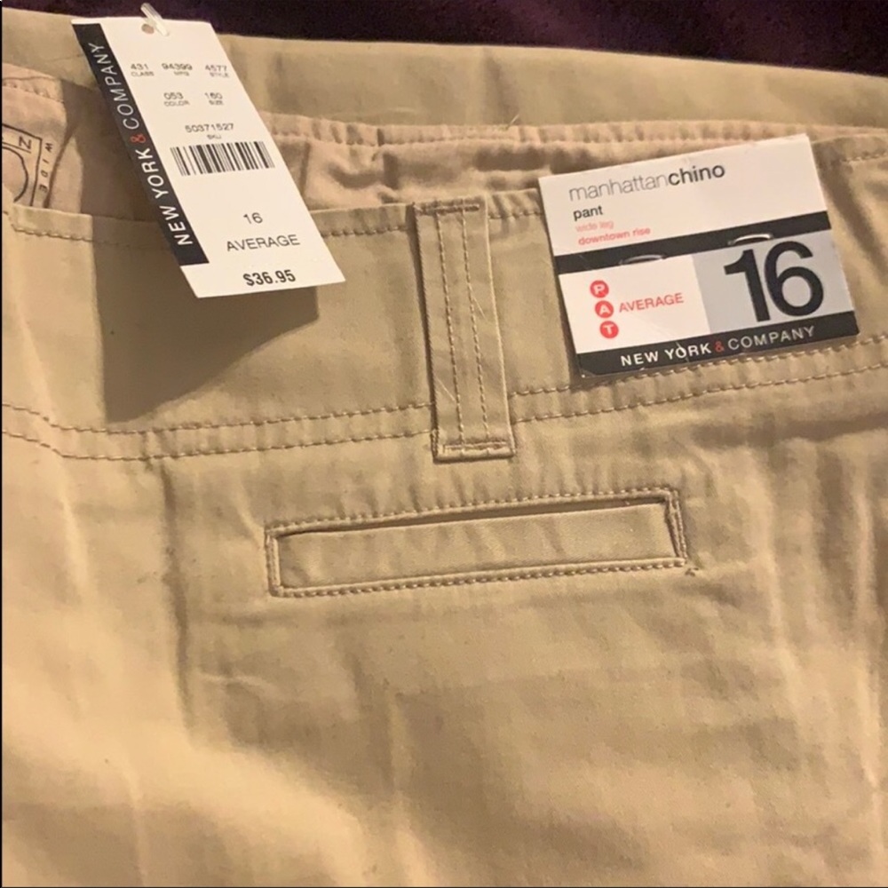 NWT NY&C Wide Leg Chino Women’s Dress Pant SIZE 16